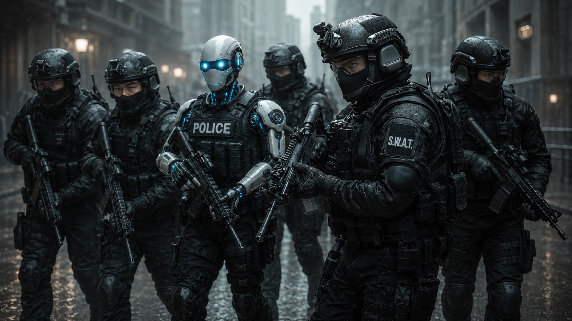 Auxilio AI robot officer deployed with a SWAT team